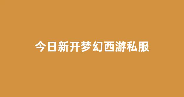 今天新开梦幻西游私服